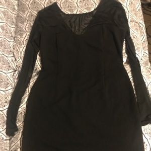 BCBGeneration Mesh Sweetheart Neckline Dress